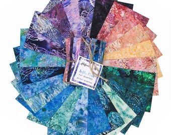 Quilt Fabric, Reef, Jelly Fish Batiks, Fat Quarter Bundle, Quilter Cotton, Premium Cotton, McKenna Ryan, Pine Needles, Hoffman California