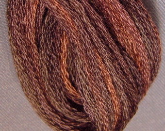 Valdani, 6 Strand Cotton Floss, P12, Brown, Embroidery Floss, Variegated Floss, Hand Dyed Floss, Wool Applique, Punch Needle