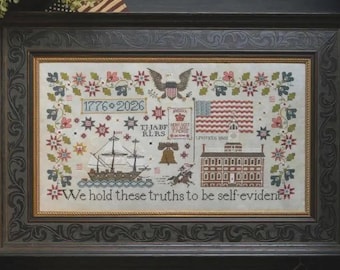 Counted Cross Stitch Pattern, America Celebrating 250 Years, Fall Decor, Autumn Decor, Plum Street Samplers, PATTERN ONLY