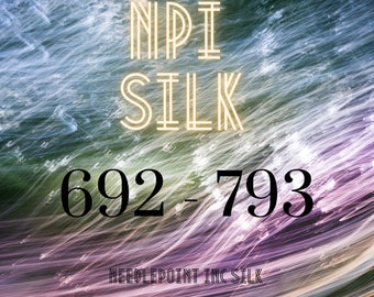 NPI 692 - 793, NPI Silk Floss, Silk Embroidery Thread, Silk Floss, Silk Skeins, Pure Chinese Silk, 5 meter Silk Skeins, Needlepoint Inc Silk