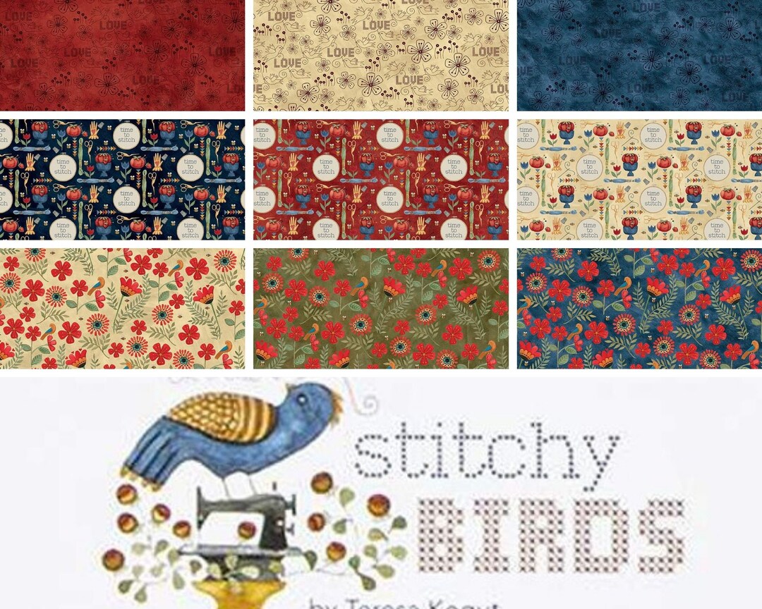 Quilt Fabric, Stitchy Birds, Cross Stitching Birds, Sewing Tools, Folk