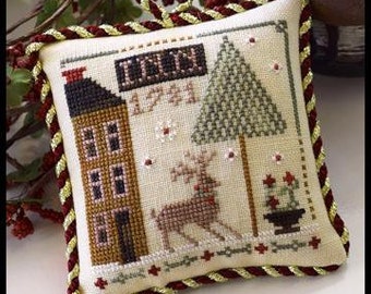 Counted Cross Stitch Pattern, Deer Valley Inn, Christmas Ornament, Sampler Tree, Ornament, Christmas, Little House Needleworks, PATTERN ONLY