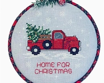Counted Cross Stitch Patterns, Hoop De Doo, Home For Christmas, Hoop Decor, Pillow Ornaments, Bowl Fillers, Sue Hillis Designs, PATTERN ONLY