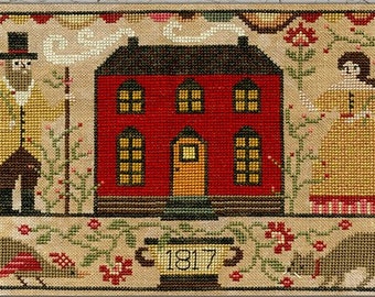 Counted Cross Stitch Pattern, Our Humble Homestead, Early American, American Folkart, Whimsical, Teresa Kogut, PATTERN ONLY