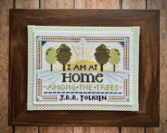 Counted Cross Stitch Pattern, Among the Trees, Garden Decor, Sampler, Inspirational, JRR Tolkien Quote, Sweet Wing Studio, PATTERN ONLY