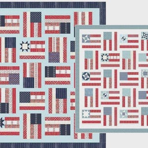 Patrón de colcha, Fly the Flag, colcha de piezas, colcha de tiro, bloques de bandera, banderas de Estados Unidos, Amy Smart, Diario de una quilter, SOLO PATRÓN
