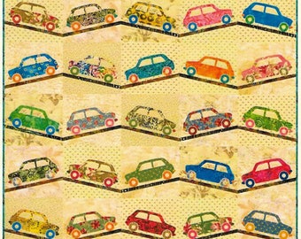 Quilt Pattern, Sweet Ride, Lap Quilt, Boy Quilt, Car Applique, Applique Quilt, Wallhanging, Edyta Sitar, Laundry Basket Quilts, PATTERN ONLY