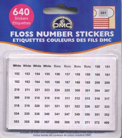 DMC Floss Number Stickers – Bolt & Spool