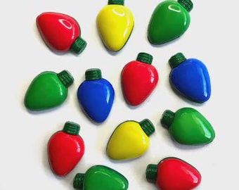 Christmas Lights, Christmas Buttons, Sewing Embellishment, Shank Buttons, Vintage Look, Embellishment, Buttons Galore & More, 4822