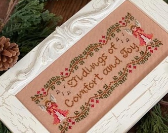 Counted Cross Stitch, Comfort and Joy, Musical Notes Motifs, Christmas Decor, Angels, Evergreens, Country Cottage Needleworks, PATTERN ONLY