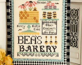 Counted Cross Stitch Pattern, Bea's Bakery, At the Bakery Series, Pastries, Macaroons, Carolyn Robbins, KiraLyns Needlearts. PATTERN ONLY