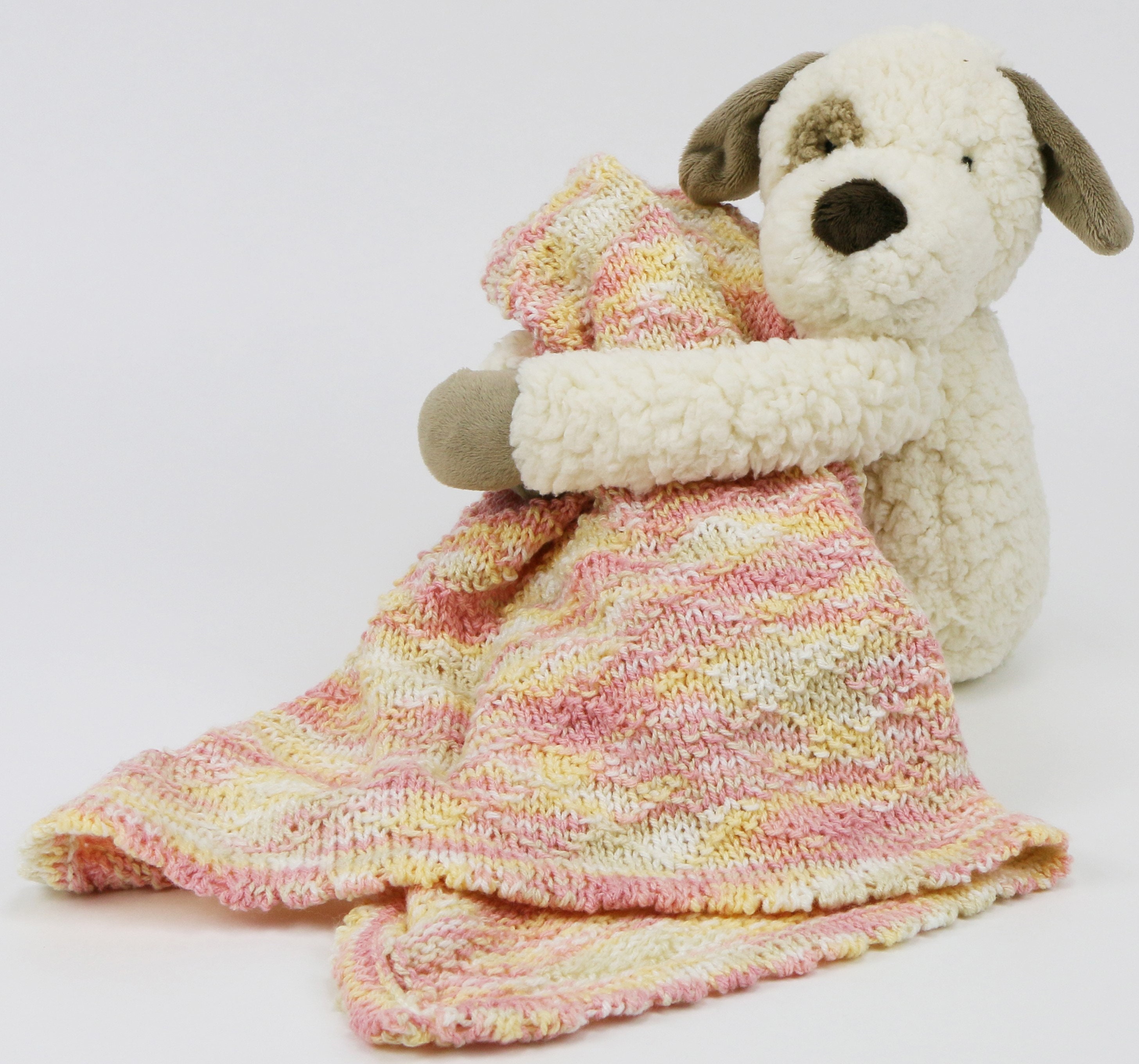 Knit Pattern & Kit, DMC Hug This, Puppy Stuffed Animal, Baby Blanket Yarn, Yarn Kit Puppy, Baby