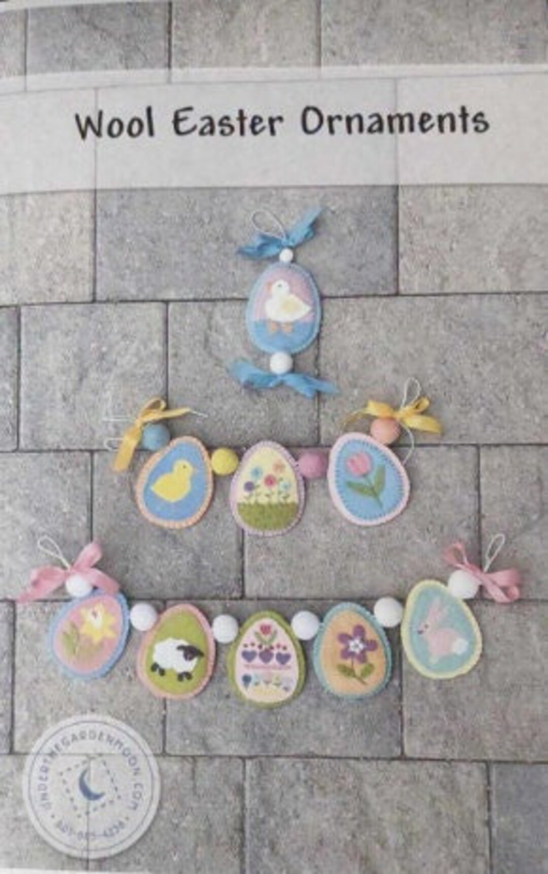 Wool Applique Pattern, Wool Easter Ornaments, Spring Decor, Sheep, Duck ...