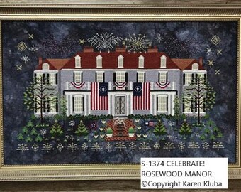 Counted Cross Stitch Pattern, Celebration, Patriotic, US Flag Motifs, Americana, Fireworks, Karen Kluba, Rosewood Manor, PATTERN ONLY