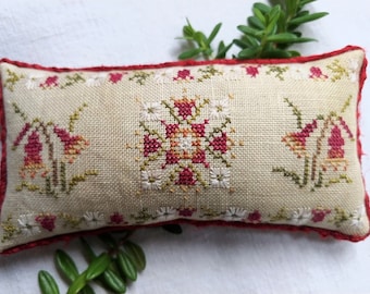 Counted Cross Stitch Pattern, Christmas Bells Pin-Keep, Australian Flower, Pillow Ornament, Christmas Decor, Mojo Stitches, PATTERN ONLY