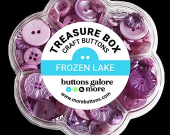 Frozen Lake, Treasure Box, Specialty Buttons, Purple Buttons, Craft Buttons, Shank Buttons, Decorative Buttons, Buttons Galore & More