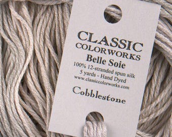 Belle Soie, Cobblestone, Classic Colorworks, 5 YARD Skein, Hand Dyed Silk, Embroidery Silk, Counted Cross Stitch, Embroidery Thread