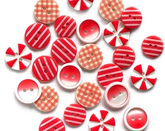 Button Fusion, Red Carpet, Two Tone Buttons, Swirl Buttons, Striped Buttons, Sewing Embellishment, Buttons Galore & More