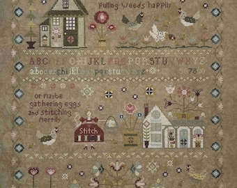 Counted Cross Stitch Pattern, The Simple Tranquility Sampler and Smalls, Alphabet Sampler, Pansy Patch Quilts and Stitchery, PATTERN ONLY