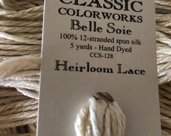 Belle Soie, Heirloom Lace, Classic Colorworks, 5 YARD Skein, Hand Dyed Silk, Embroidery Silk, Counted Cross Stitch, Embroidery Thread