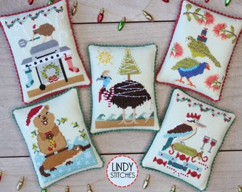 Counted Cross Stitch Pattern, December Down Under, Australian Summer, Aussie Christmas, Wildlife, Lindy Stitches, PATTERN ONLY