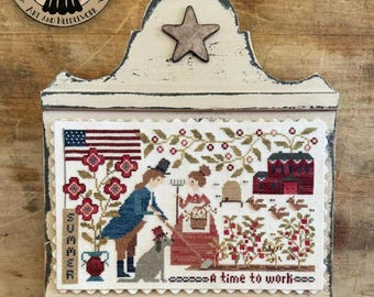 PRE-Order, Counted Cross Stitch Pattern, A Time To Work, Every Season Series, Patriotic, Summer Decor, Berries, Teresa Kogut, PATTERN ONLY
