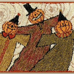 Punch Needle Pattern, Whimsy Ghouls, Scarecrows, Pumpkins, Fall Decor, Halloween Decor, Punch Needle Embroidery, Teresa Kogut, PATTERN ONLY