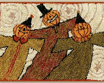 Punch Needle Pattern, Whimsy Ghouls, Scarecrows, Pumpkins, Fall Decor, Halloween Decor, Punch Needle Embroidery, Teresa Kogut, PATTERN ONLY