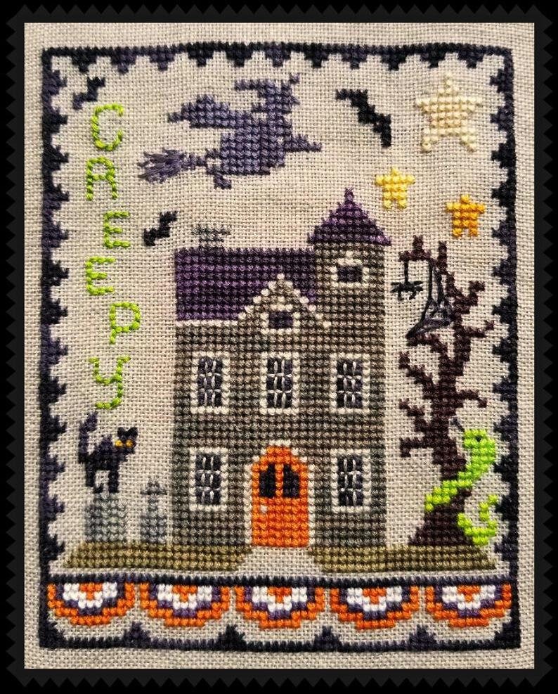 Counted Cross Stitch Pattern Haunted House Trio Halloween - Etsy