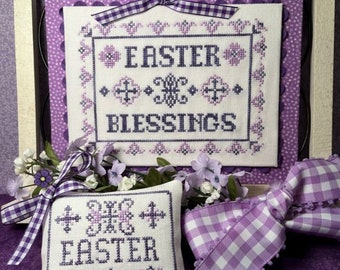 Counted Cross Stitch Pattern, Easter Blessings, Easter Sampler, Easter Decor, Inspirational, Blessings, Scissor Tail Designs, PATTERN ONLY