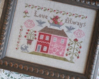 Counted Cross Stitch Pattern, Love Always, Sampler, Anniversary Sampler, Wedding Sampler, Annie Beez Folk Art, PATTERN ONLY