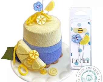 Pin Lovers, Just Desserts Pin Club, Pin Mini, Lemon Blueberry Mousse, Bee Pin, Lemon Wedge Pin, Flower Pin, Just Another Button Company