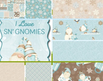 Flannel Quilt Fabric, I Love Sn'Gnomies, Winter Fabric, Gnomes, Snowmen, Hot Cocoa, Quilters Fabric, Shelly Comisky, Henry Glass Fabrics