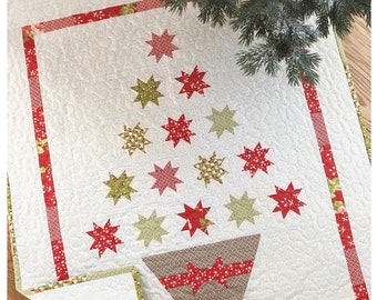 Quilt Pattern, Merry Little Christmas, Christmas Decor, Patchwork Quilt, Quilted Wall Hanging, Star Tree, The Pattern Basket, PATTERN ONLY