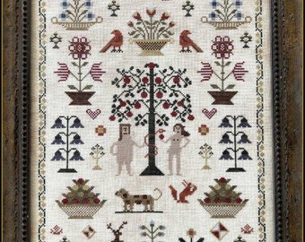 Counted Cross Stitch Pattern, Eliza Rossiter 1853, Antique Reproduction, Reproduction Sampler, The Scarlett House, PATTERN ONLY