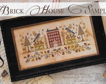 Counted Cross Stitch Pattern, Brick House Sampler, Antique Reproduction, Cross Stitch, Colonial House, Brenda Gervais, PATTERN ONLY