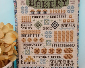 Counted Cross Stitch Pattern, Old World Bakery, Sourdough, Breadsticks, Bagel, Carolyn Robbins, KiraLyns Needlearts. PATTERN ONLY