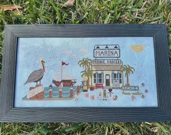 Cross Stitch Pattern, Summers at the Beach, Beach Decor, Summer Decor, Pelican, Seagulls, Ocean Life, Finally a Farmgirl, PATTERN ONLY