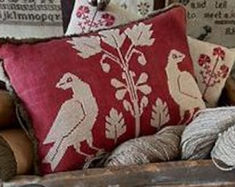 Counted Cross Stitch Pattern, Pennsylvania Christmas Birds, Pillow Ornament, Bowl Filler, German Style, Shakespeare's Peddler, PATTERN ONLY