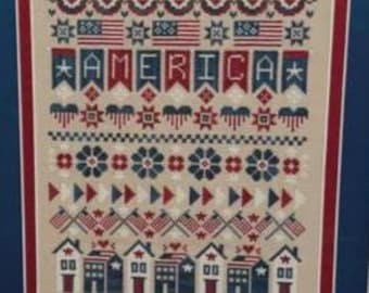 Counted Cross Stitch Pattern, American Celebration, Patriotic Decor, United States Flags, Americana, Primrose Cottage Stitches, PATTERN ONLY