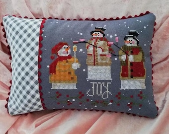 Counted Cross Stitch Pattern, Marshmallow Party, Marshmallow, Snowmen, Winter Party, Winter Decor, Twin Peak Primitives, PATTERN ONLY