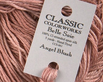 Belle Soie, Angel Blush, Classic Colorworks, 5 YARD Skein, Hand Dyed Silk, Embroidery Silk, Counted Cross Stitch, Hand Embroidery Thread