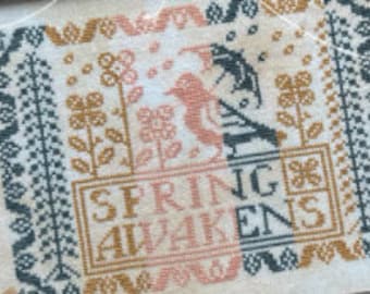 Counted Cross Stitch, Spring Awakens, Spring Decor, Antique Vintage, Border Motifs, Summer House Stitche Workes, PATTERN ONLY