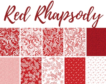 Quilt Fabric, Red Rhapsody, Quilters Cotton, Cotton Fabric, Red Scrolls, White Flowers, Calico Prints, Kanvas Studio, Benartex Fabrics