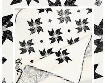 Quilt Pattern, Starry Night, Cottage Decor, Quilted Wall Hanging, Fat Eighth Quilt, Pinwheel Star, The Pattern Basket, PATTERN ONLY