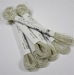 Cosmo, Sparkle Floss, 76-1, Single Strand Metallic Floss, Silver White, Embroidery  Floss, Applique, Cross Stitch, Embroidery, Needlepoint