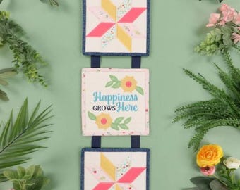 Machine Embroidery, Happiness Grows, Wall Hanging, Star Applique, Machine Embroidery Quilt, Kimberbell