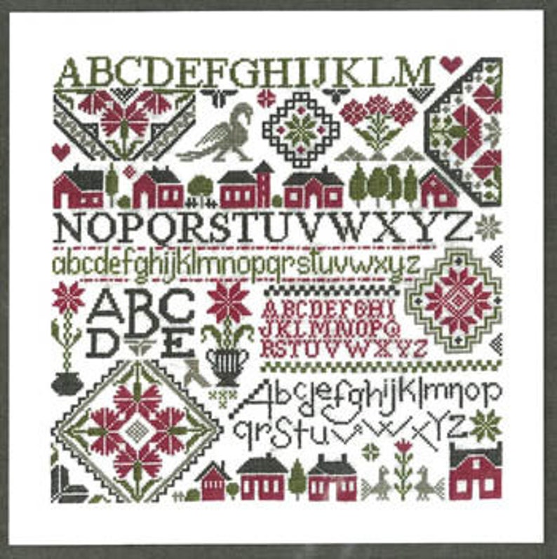 Counted Cross Stitch Pattern Heritage Alphabet Sampler Etsy