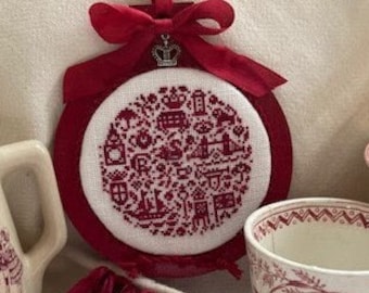 Counted Cross Stitch Pattern, A-Round Britain, Sweet Nothings, Britain Motifs, Christmas Ornament, J B W Designs, PATTERN ONLY