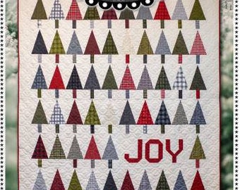 Quilt Pattern, Tree Lot, Scrap Quilt, Twin Size Quilt, Joy, Christmas Decor, Evergreens, Primitive Gatherings, Lisa Bongean, PATTERN ONLY